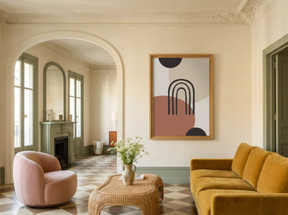 Terracotta Architectural Arch Poster