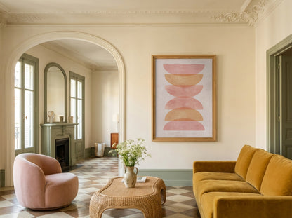 Blush Stacked Bowls Poster