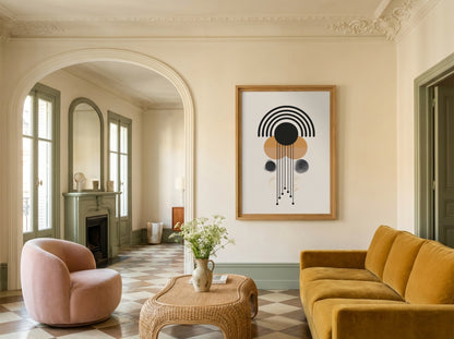 Ochre Rainbow Totem Poster
