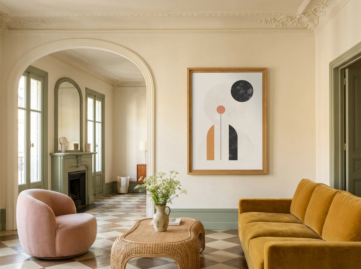 Terracotta Minimal Columns Poster