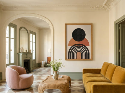 Black and Rust Concentric Totem Poster