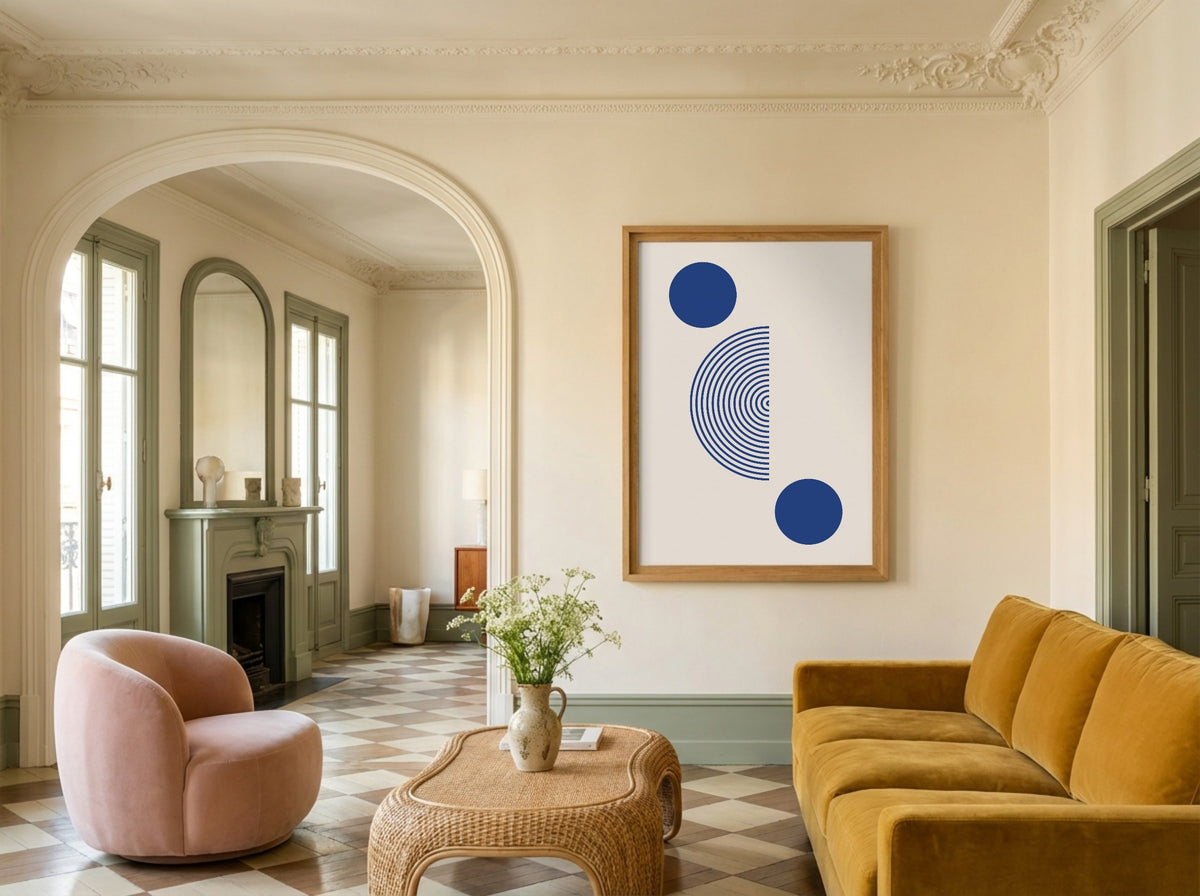Blue Curved Balance Poster