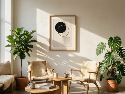 Black Interlocking Circles Poster