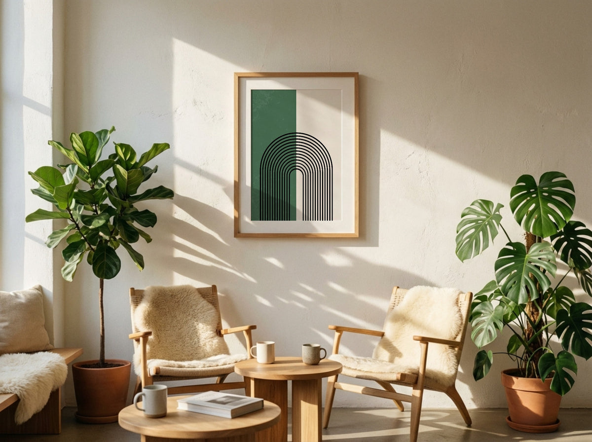 Forest Green Layered Circle Poster