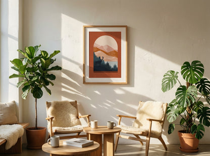 Terracotta Arch Mountain View Poster