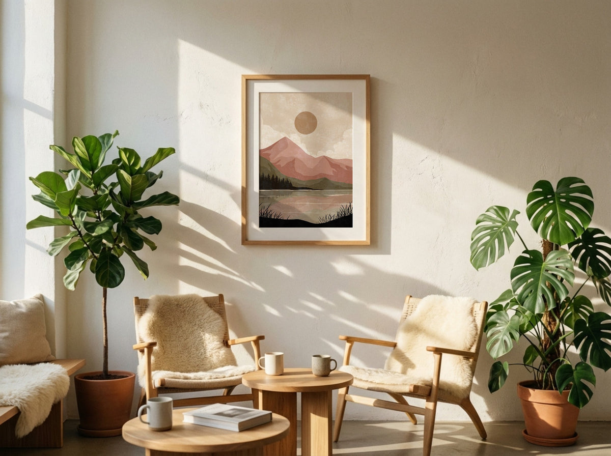 Dusty Rose Mountain Layers Poster