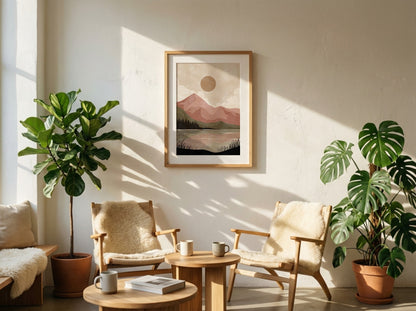 Dusty Rose Mountain Layers Poster