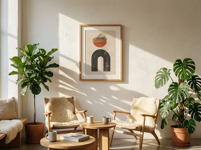 Rust Sun and Tall Arch Poster