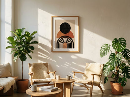 Black and Rust Concentric Totem Poster