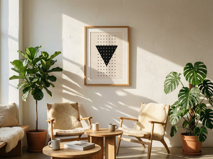 Black Dotted Triangle Graphic Poster