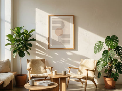 Peach S-Curve Stripe Poster