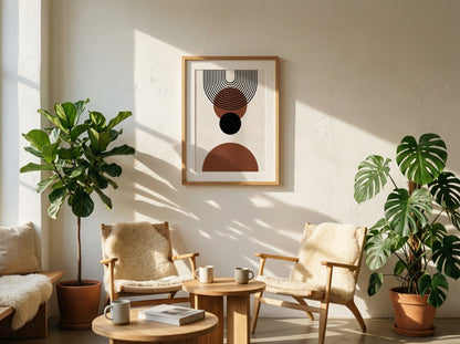 Rust and Black Concentric Balance Poster