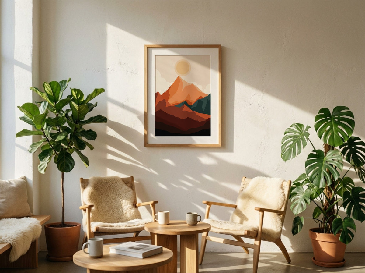 Orange Mountain Layers Poster