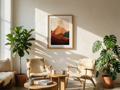 Orange Mountain Layers Poster