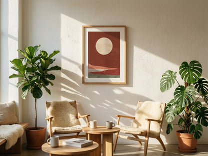 Rust Moon Horizon Abstract Poster