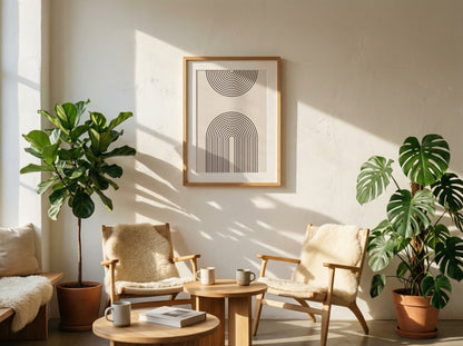 Grey Twin Arch Line Poster