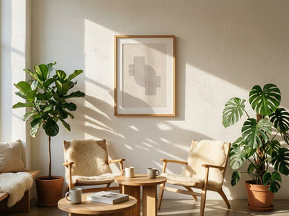 Grey Offset Step Lines Poster