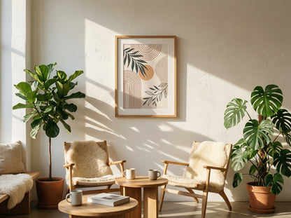 Terracotta Botanical Curve Poster