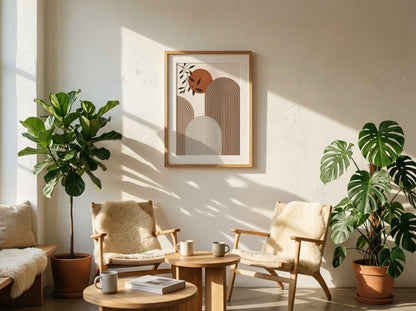 Brown Botanical Layered Arches Poster