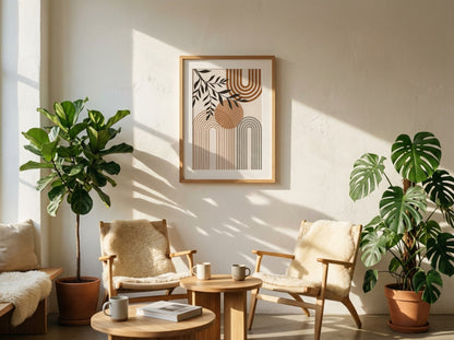 Beige Botanical Rainbow Poster