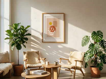 Orange Linear Swirl Organic Abstract Poster