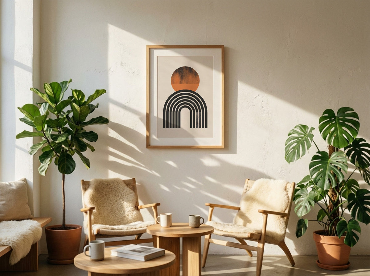 Rust Rising Sun Arch Poster