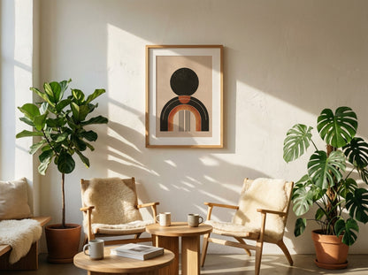 Black Stacked Orb Arch Poster