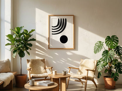 Black Triple Curve Graphic Poster