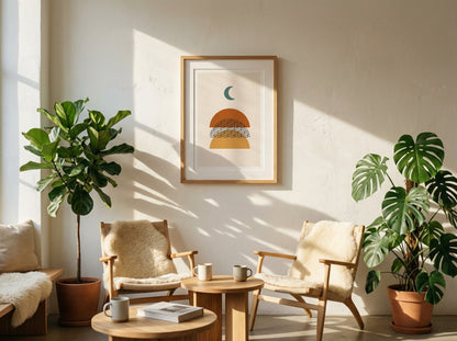 Ochre Moonlit Horizon Poster