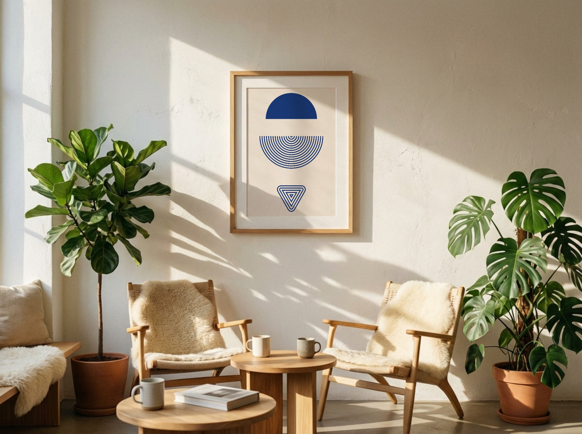 Blue Split Circle Balance Poster