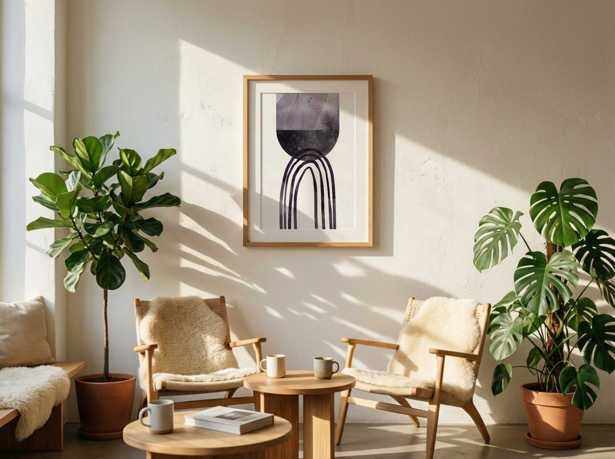 Charcoal Arc and Orb Poster