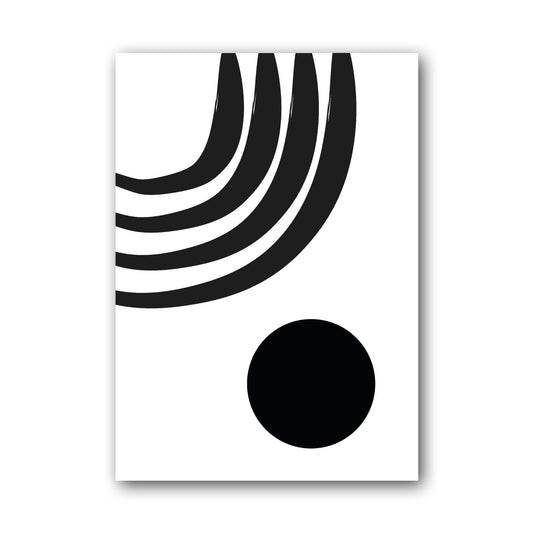 Black Triple Curve Graphic Poster