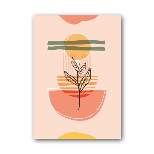 Coral Pot Botanical Line Abstract Poster