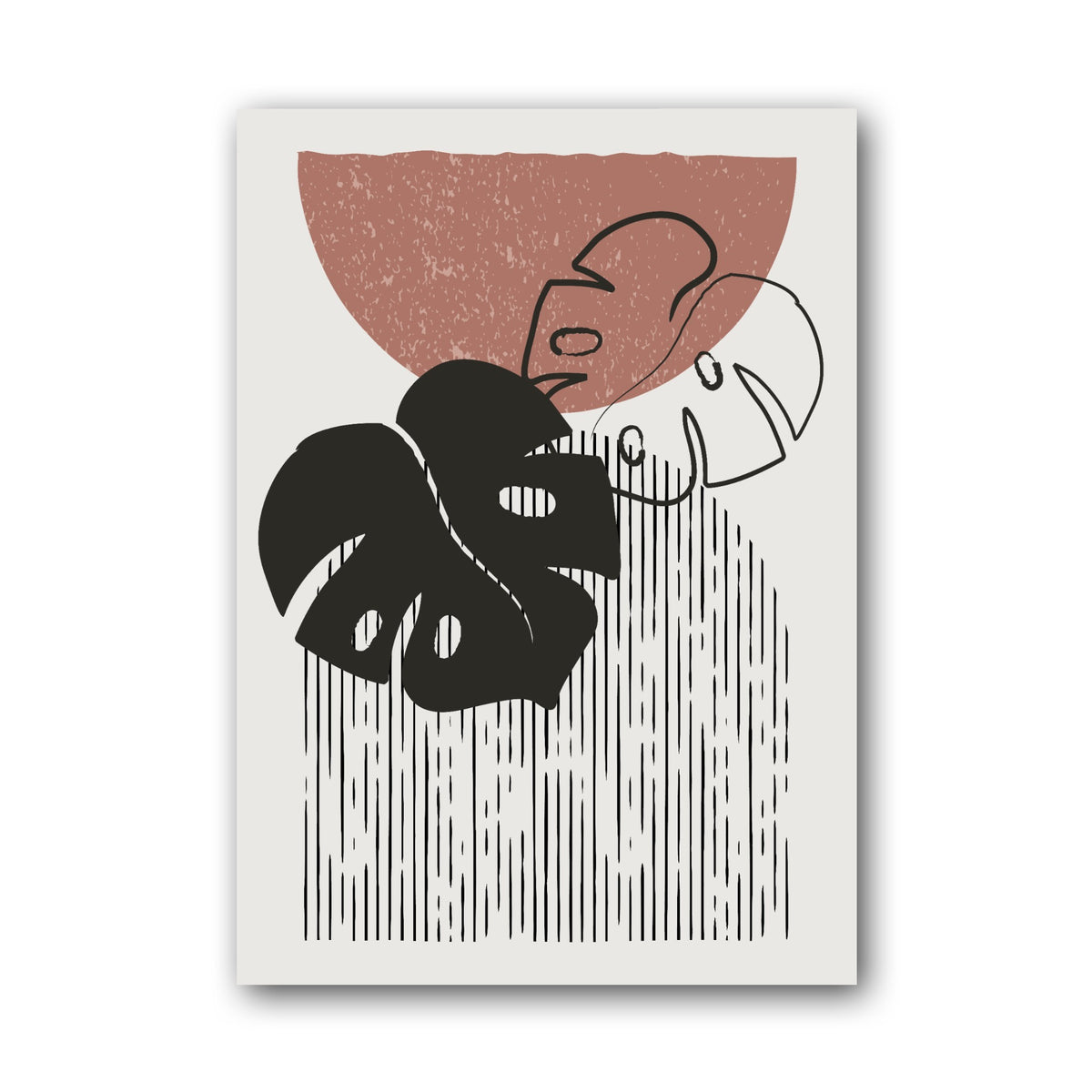 Black Terracotta Botanical Collage Poster