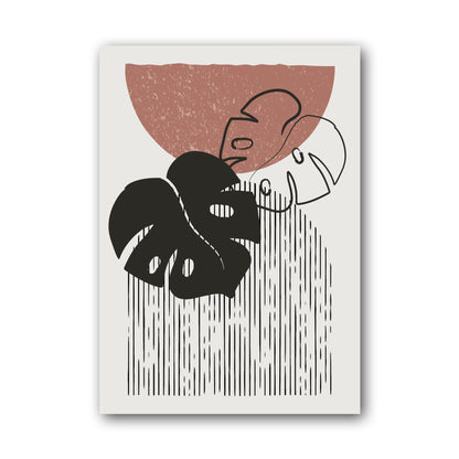 Black Terracotta Botanical Collage Poster