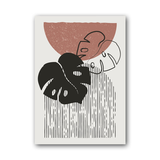 Black Terracotta Botanical Collage Poster