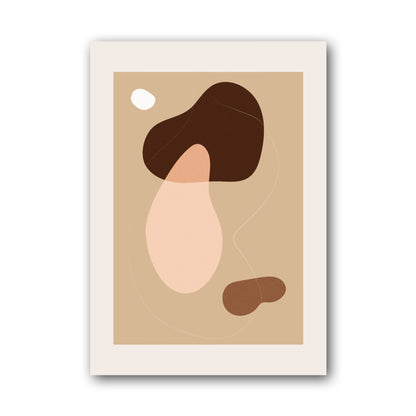 Chocolate Beige Rounded Forms Abstract Poster