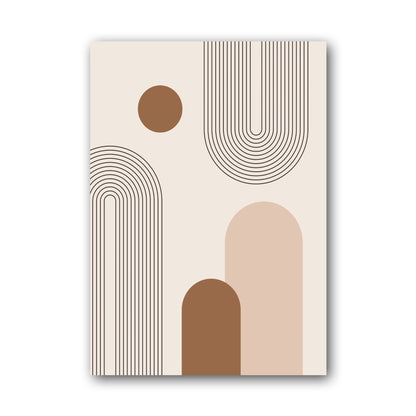 Ochre Grey Vertical Shapes Poster
