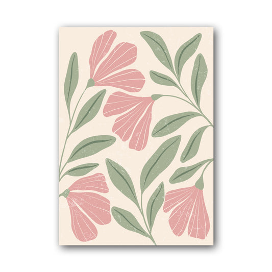 Pink Sage Leaf Pattern Poster