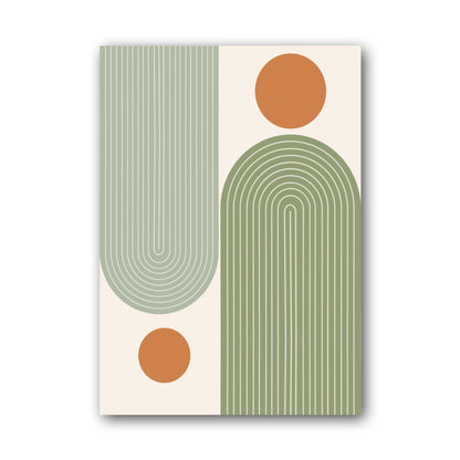 Sage Orange Rounded Blocks Poster