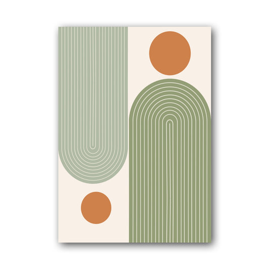 Sage Orange Rounded Blocks Poster