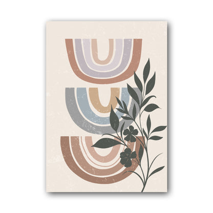 Blue Rust Rainbow Botanical Abstract Poster