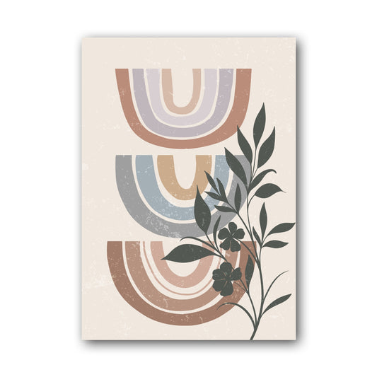 Blue Rust Rainbow Botanical Abstract Poster