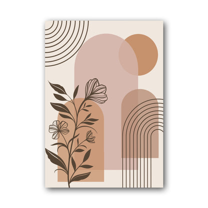 Beige Brown Botanical Architecture Abstract Poster
