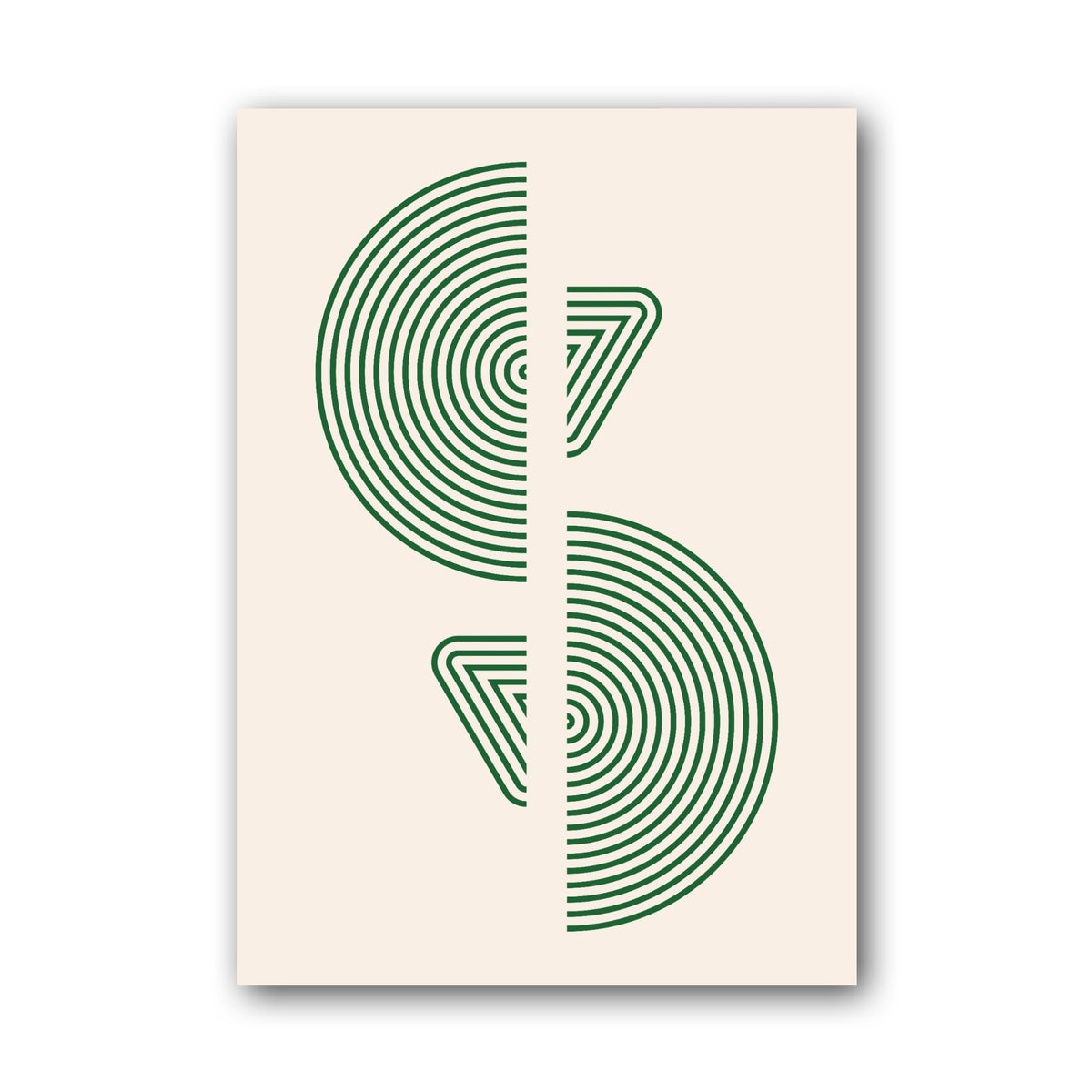 Green Mirrored Leaf Forms Poster