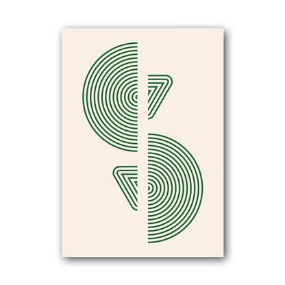 Green Mirrored Leaf Forms Poster