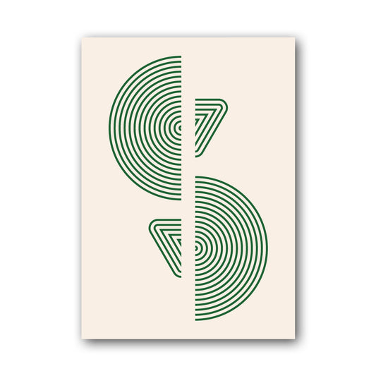 Green Mirrored Leaf Forms Poster