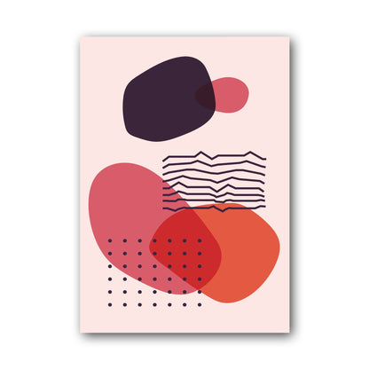 Pink Red Navy Circle Balance Abstract Poster