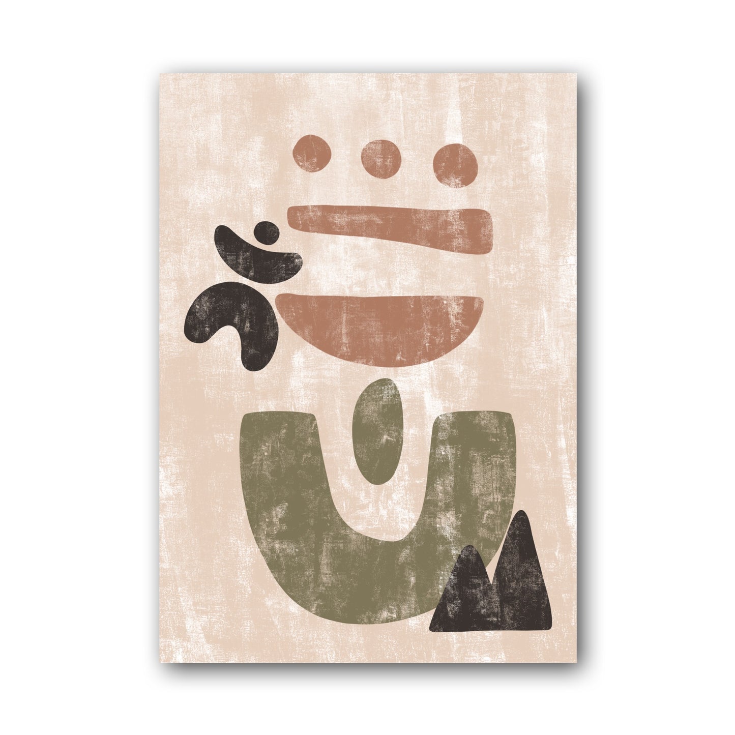 Brown Black Scattered Organic Forms Poster