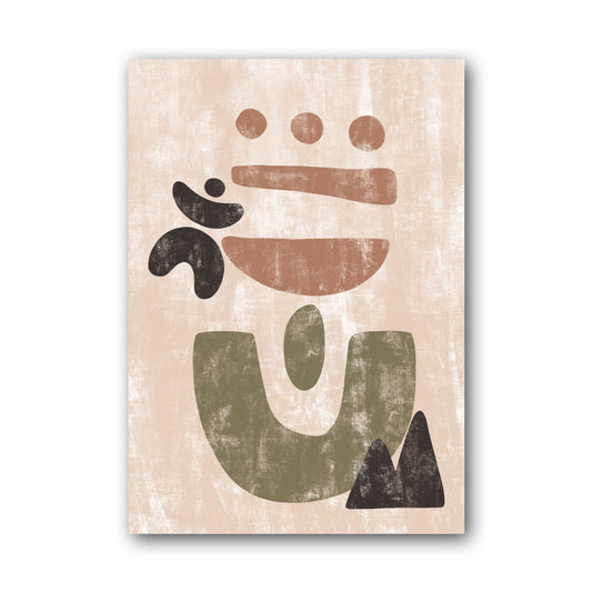 Brown Black Scattered Organic Forms Poster